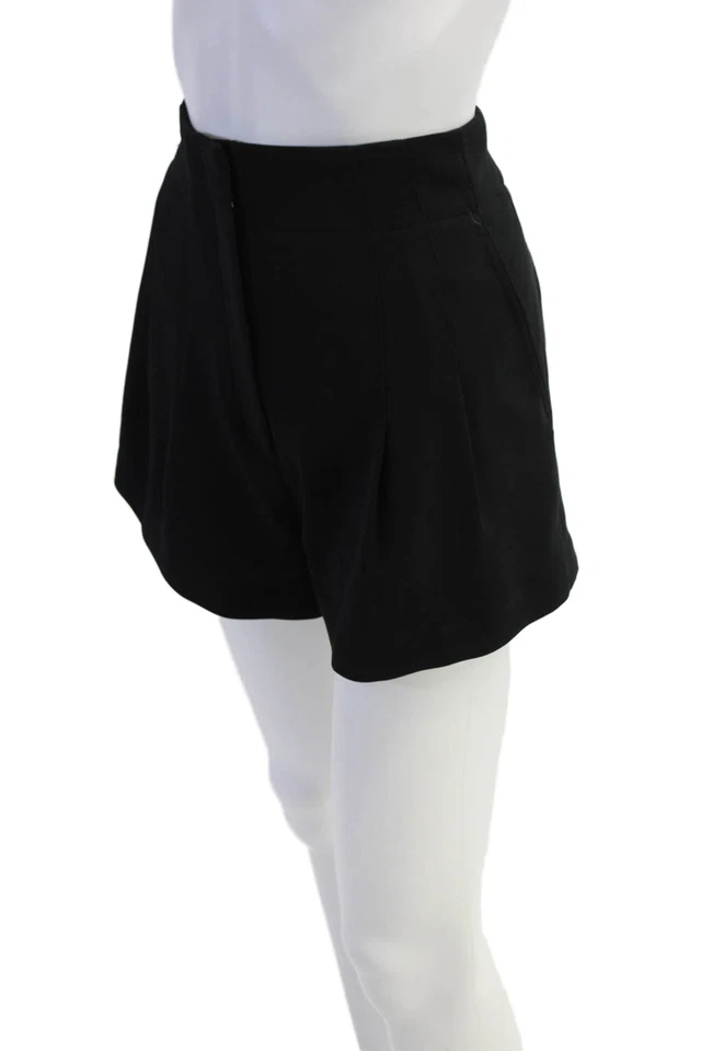 Pantalones cortos de crepé de tiro medio con cremallera negros talla 8 ALC para mujer Foto 2 de 4