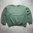 Vintage 90s Faded Forrest Green Blank Essentials Pullover Sweatshirt USA Made XL