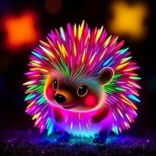 5D Diamond Painting Kits for Adults,Diamond Art Glowing Colored Hedgehog Pain...