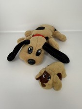 Vintage 1985 Pound Puppy Plush Toy with puppy - Brown Spotted Stuffed Dog