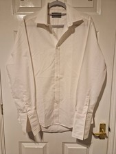 Dehavilland Mens Shirt Size 15.5 Non Iron Cotton Blend French Cuff White