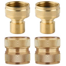 Garden Hose Quick Connect, Genuine Brass Female-Female Quick Disconnect Water...