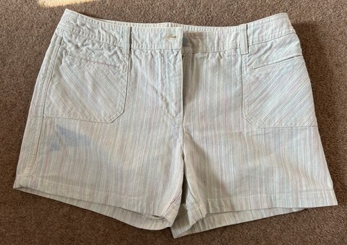 Next Ivory White Striped Shorts Hot Pants UK Women’s Size 14