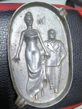 Vintage 1960's  Ashtray Novelty Risqué Sexy Lady Skirt