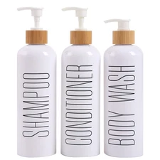 Shampoo and Conditioner Dispenser, 16oz 3-Pack Refillable Shampoo and Conditi...
