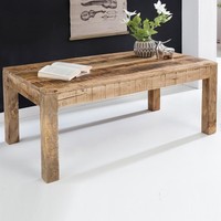 Couchtisch Mango Massivholz 110Cm Rechteckiger Wohnzimmertisch Landhausstil