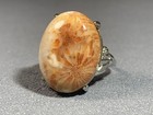 Natural Silicified Coral Fossil Flower Agate Ring/ Adjustable — photo 6