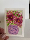 ACEO Original Hand Painted Red Pink Flowers Watercolor by TheArtsyDispatcher — photo 2