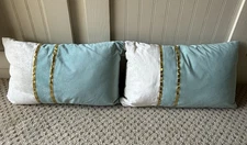 Set Of 2 Zlina Velvet Decorative Lumbar Pillows 12x20