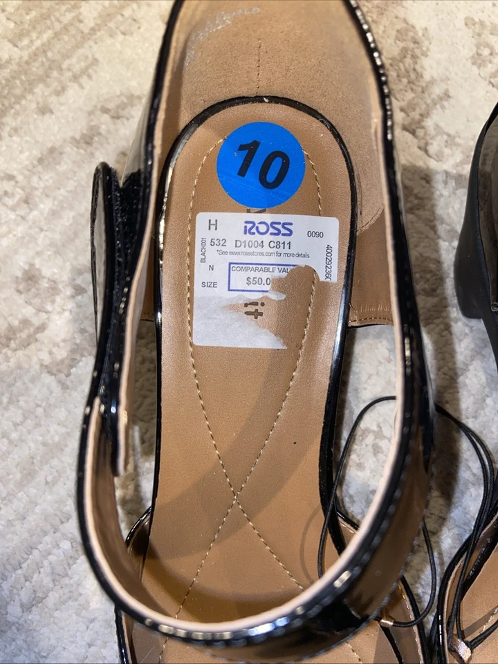 Zapatos Easy Spirit para mujer talla 10M negros Mary Jane tacón bloque charol correa vestido Foto 3 de 4