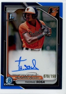 2024 Bowman Chrome Prospect Blue Refractor /150 Thomas Sosa #CPA-TS Auto 19gi