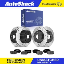 Front Rear Drilled Slotted Brake Rotors Ceramic Pads for Chevy Equinox V6