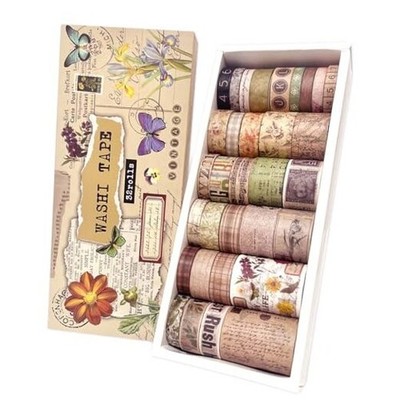  32 Rolls Vintage Washi Tape, Aesthetic Colored Decorative Cute vintage