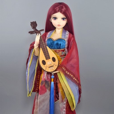 60cm Height Female Doll dress up Ancient Clothing Long Hair Wigs Upgrade Makeup