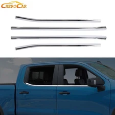 Chrome Car Body Window Sill Strips Cover Trim For Chevy Silverado GMC Sierra 19+