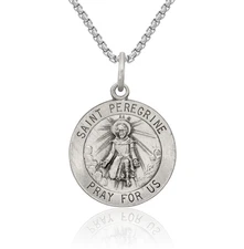 925 Sterling Silver Saint Peregrine Necklace