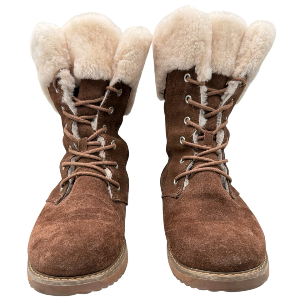 EMU Australia Shoreline Womens Sz 7 Brown Leather Suede Waterproof Sheepskin - Image 3 of 4