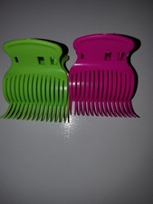 24 Hair Roller Clips Pink and Green with Case Fits All Hair