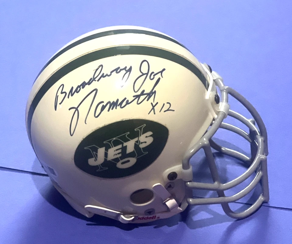 Broadway Joe Namath Signed NY Jets Mini Football Helmet JSA COA CI09641 - Image 3 of 4