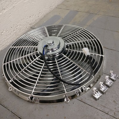 1954 Ford Crestline 16 Inch Chrome Radiator Fan cooling 120w 3000cfm volume