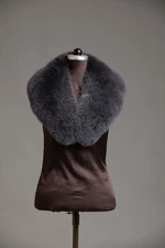 Gray  Fox Fur Collar