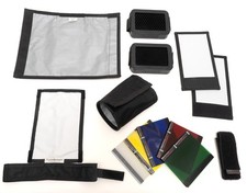 Speedlight Flash Lighting Kit - Reflectors Filters Snoot Grids Bounce Card - EX 