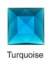 Stained Glass Jewels - 25mm Square Faceted - Turquoise