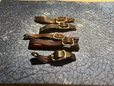 5 narrow used Black Leather Pocket Watch Fob Strap