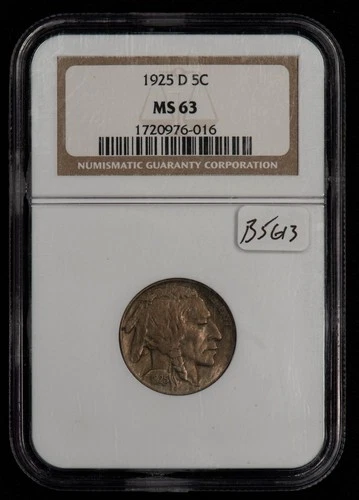 1925-D 5c Indian Head Buffalo Nickel - NGC MS 63 - SKU-B5613