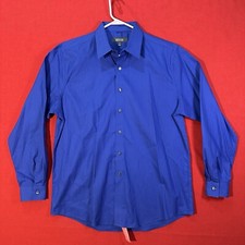 Kenneth Cole Awearness Dress Shirt 17 32/33 Slim Fit Blue