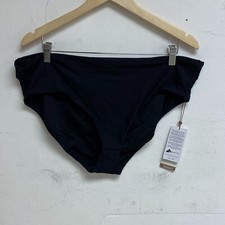 Calia Mid Rise Wide Band Swim Bottoms Pure Black Solid WSA20406