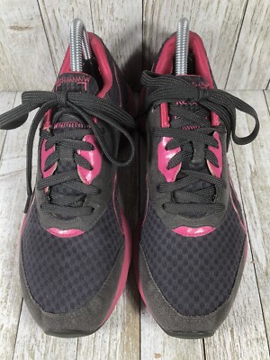 Reebok Womens 8 ZigTech Classic Running Shoes Gray Pink Training Comfort