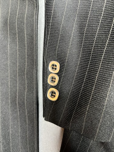 Vintage Executive 3 Piece Pinstripe Suit 2 button Union Made J Natale Size 46R - Picture 21 of 24
