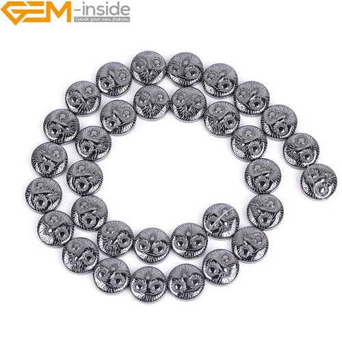 Cuentas de hematita negras naturales fabricación de joyas poder energía chakra 15" moneda cruz - Imagen 174 de 360