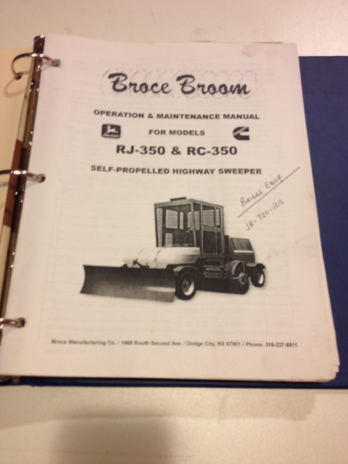 Broce Broom RJ350 & RC350 Operation & Maintenance Manual eBay
