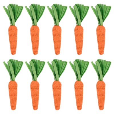 Set of 10 Small Carrot Miniature Ornaments for Easters Party Decors Photo Props