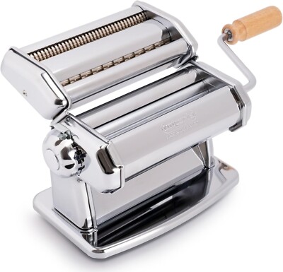 Imperia Pasta Maker Machine- 100% Made in Italy, Heavy Duty Steel Chrome 