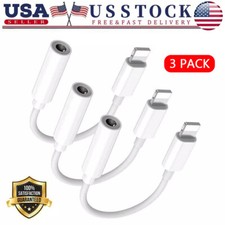   3PCS For iPhone Headphone Adapter Jack 8Pin to 3.5mm Aux Cord Dongle Converter
