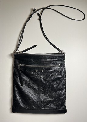 BALENCIAGA Arena Shoulder Bag Leather Black City Flat Messenger
