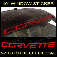 Chevy Corvette Windshield Vinyl Decal Sticker Banner RED