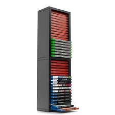 Black Video Game Storage Tower for PS5, PS4, PS3, Nintendo Switch, Xbox,36 Disk