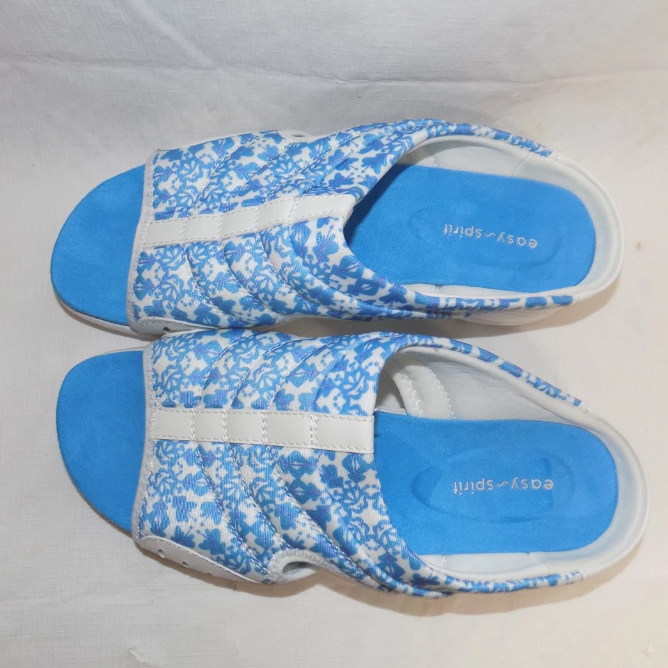 Easy Spirit Women's Traciee Setraciee 10 Open Toe Slide Blue Floral Sandals  - Image 3 of 4