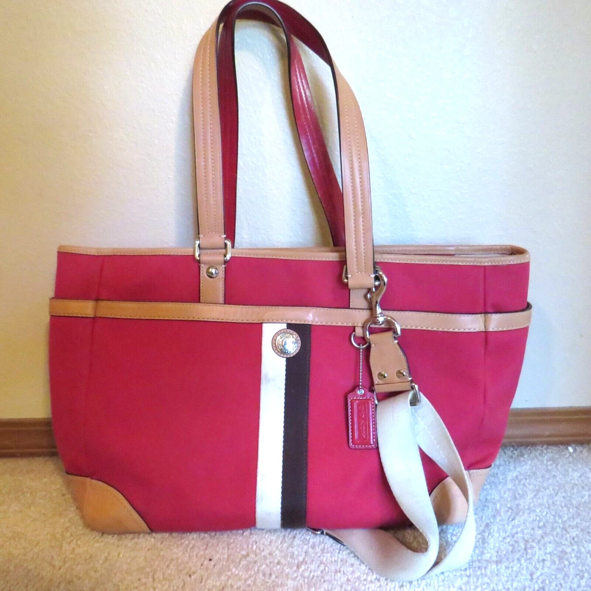 Red coach diaper bag sale
