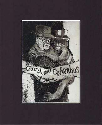 8X10'' Matted Art Print-Maker Sidney Chafetz: Proclamation, 1965, Etching