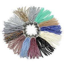 Crystal 2x3mm Rondelle Beads Tassel Trim Applique Jewelry Design Pendant 8CM 1PC