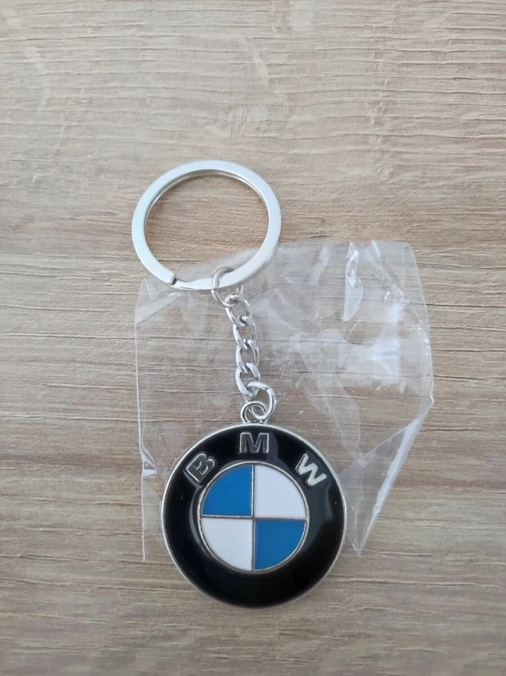 Porte clé clef pour BMW     Neuf     Double face métal / noir bleu blanc - Photo 2/3