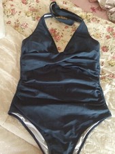 lovely green ladies swimsuit swimming costume black LARGE uk14-16 usa 10-12