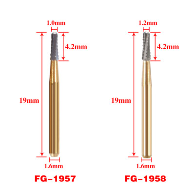 Dental Carbide Bur FG 1957 1958 Crown Metal Cutting for High Speed Turbine