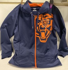 Majestic Women's Chicago Bears Nfl Football Hoodie Hood Full Zip Track Jacket M