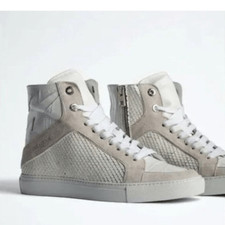 NIB Zadig Voltaire High Flash Keith Leather Sneaker in White